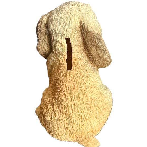 Cocker Spaniel Puppy Coin Bank Figurine Tan Resin 6" Tall - Picture 4 of 7